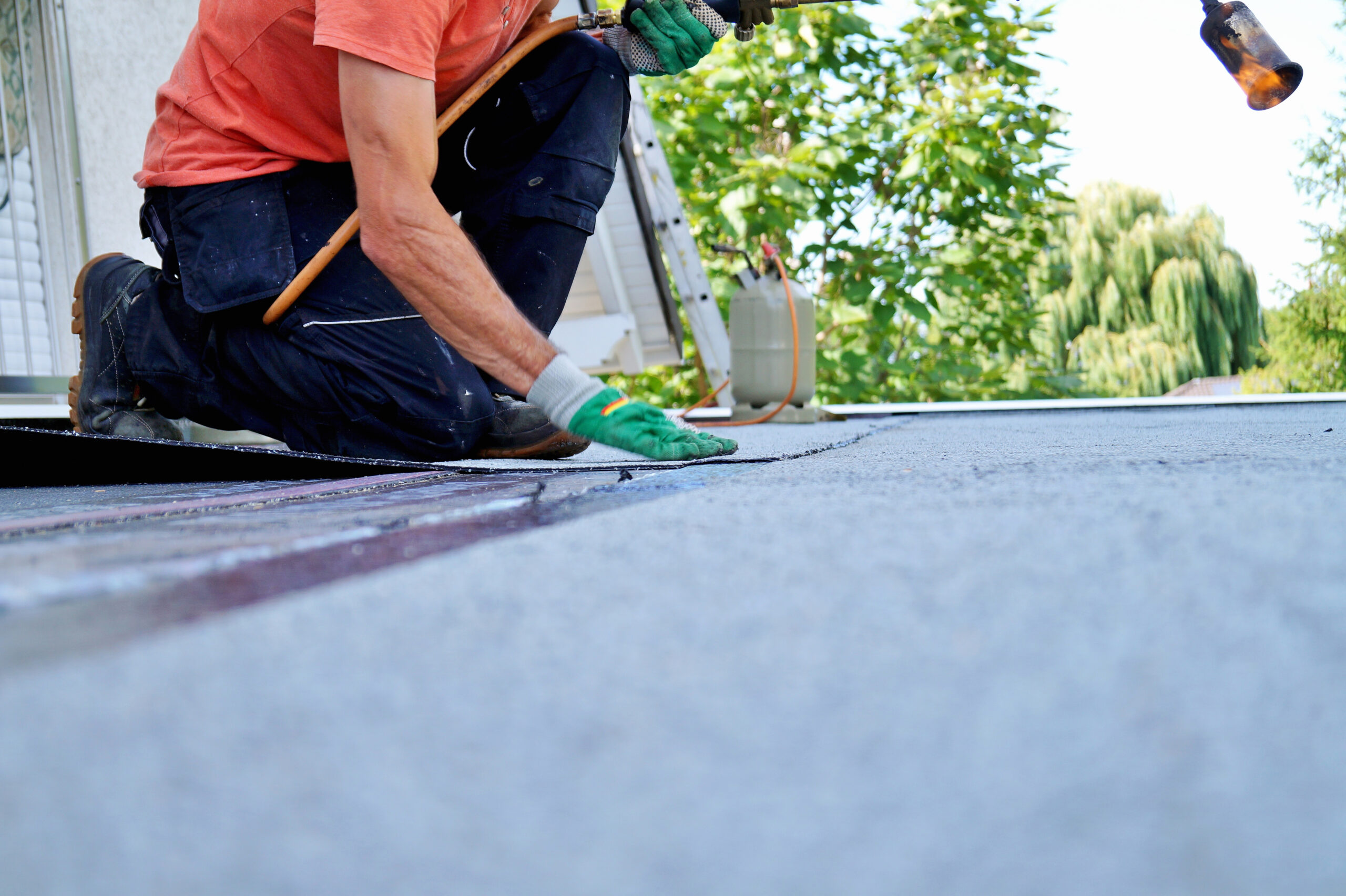 Roofer working on a roof