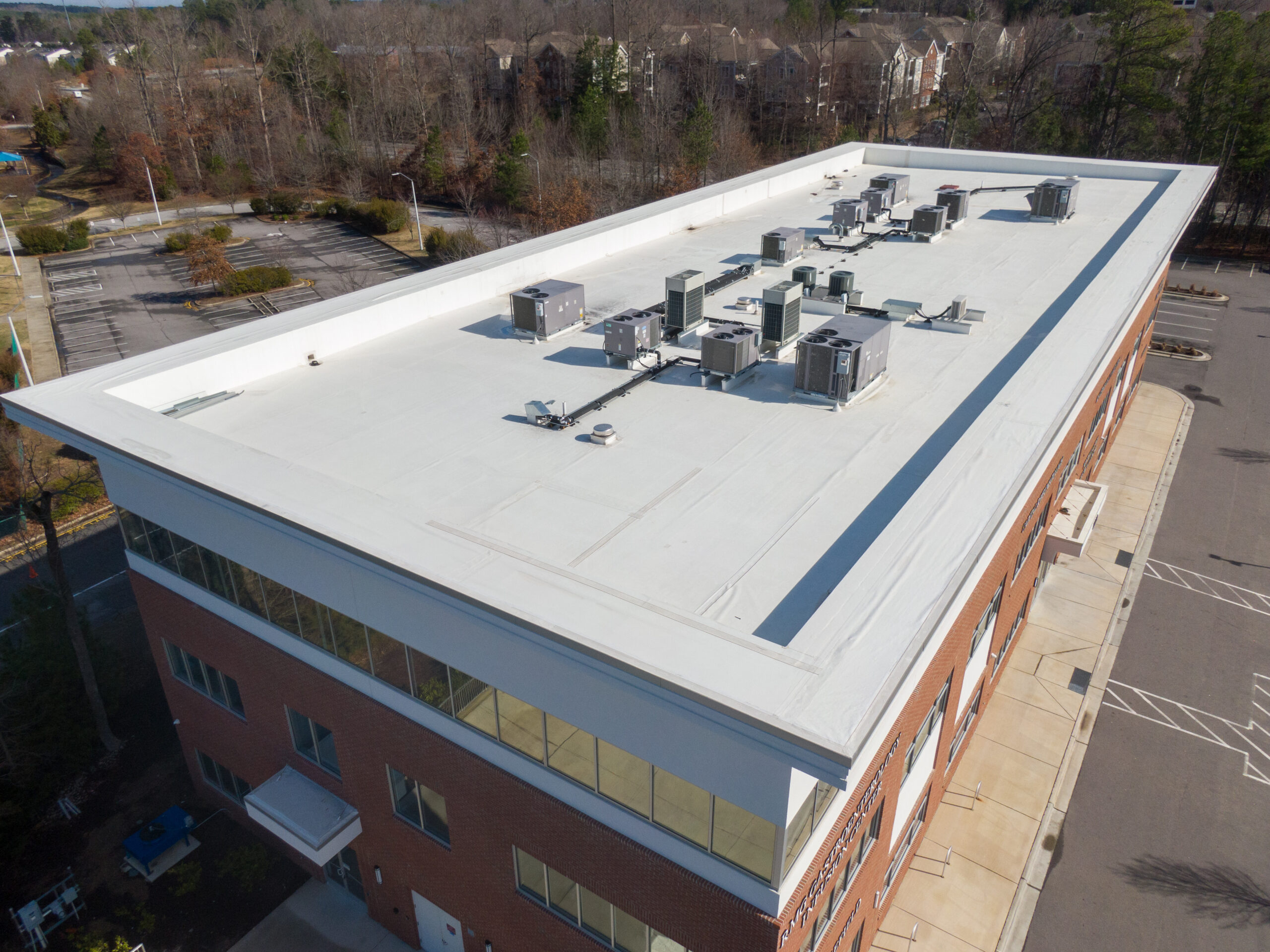Flat roof on a commercial building