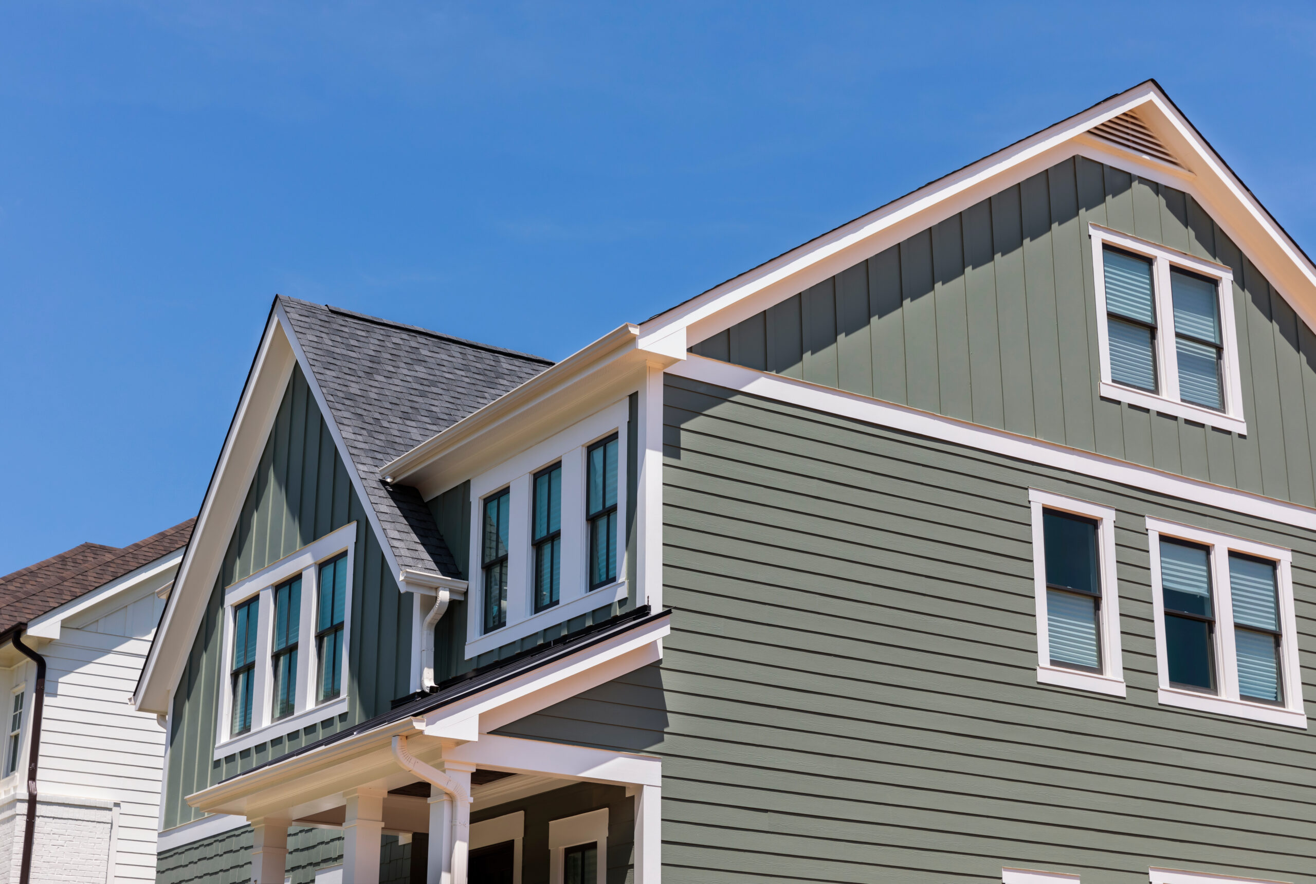 Side of a house with gray siding