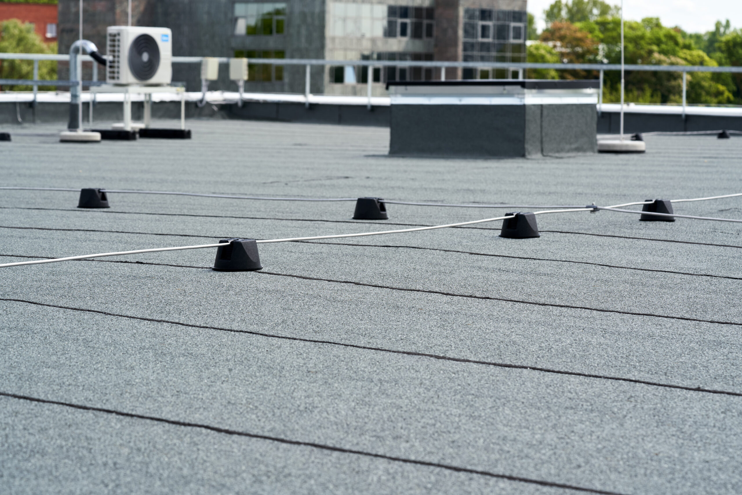 Flat roof on a commercial building