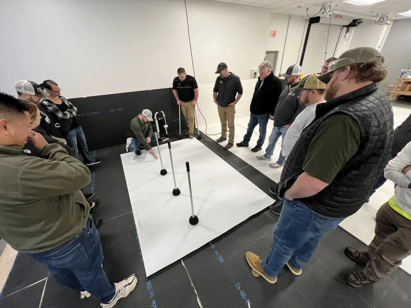 The GoldenRite team learning how to install roofing systems properly