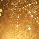 Abstract Golden Glittering Background With Blur Dots.
